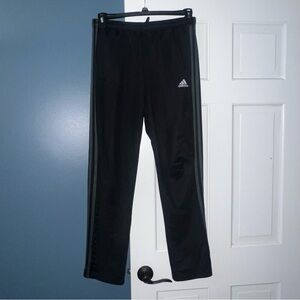 Adidas Black With Grey Stripes Athletic Pants